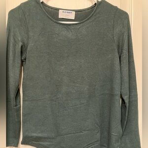 Old Navy solid green sweater size L 10/12 girls
